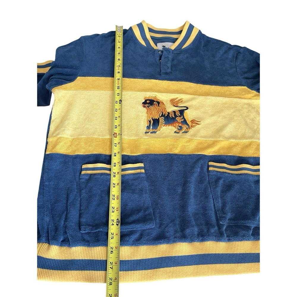 TOMBOLO Big Cat On Campus Cabana Long Sleeve Terry Cloth Varsity Shirt sz L - Picture 8 of 11